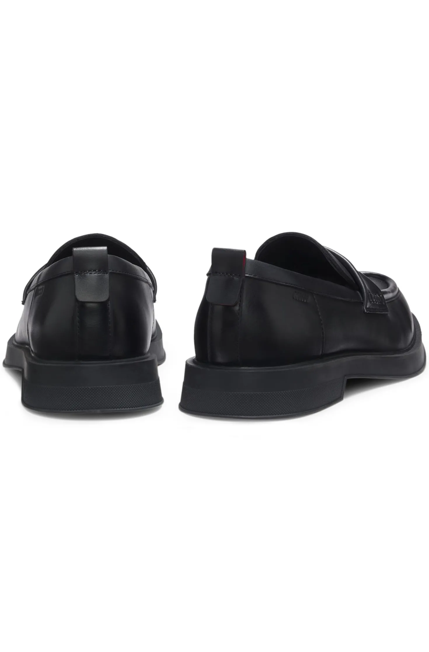 Leather loafers with perforated logos