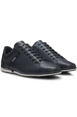 Leather trainers with odour-control lining