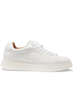 Leather trainers with rubber outsole