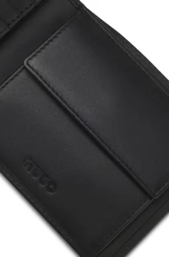 Leather trifold wallet with red logo