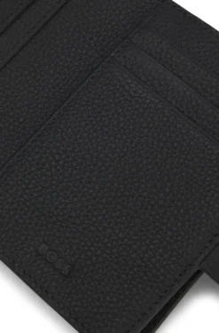 Leather wallet with logo lettering