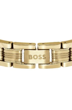 Light-yellow-gold-tone cuff with multi-link design