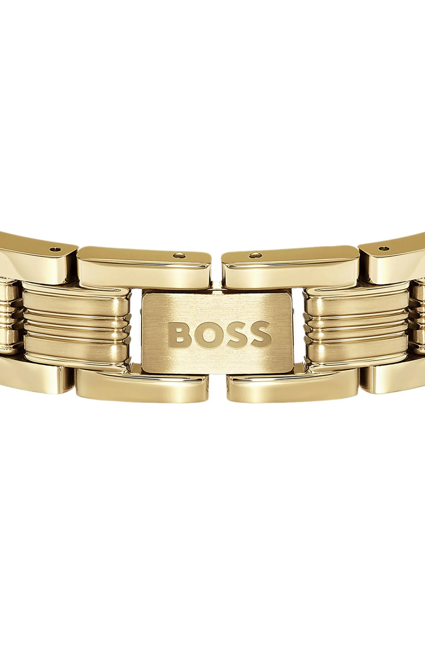 Light-yellow-gold-tone cuff with multi-link design