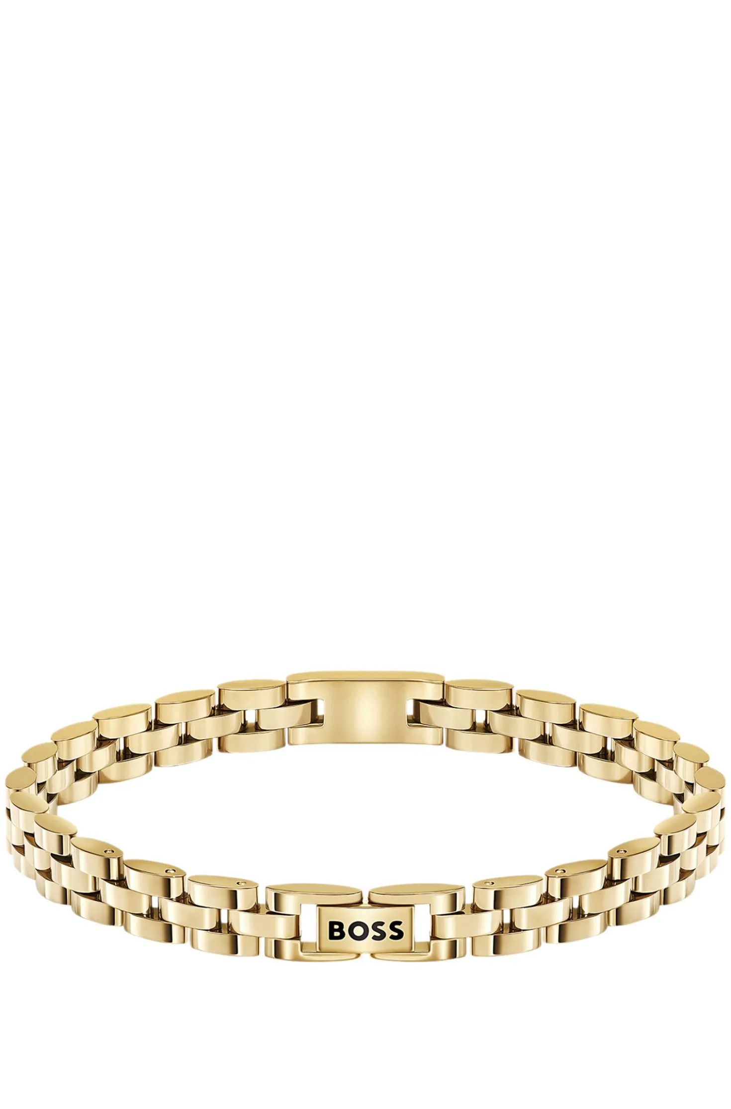Light-yellow-gold-tone cuff with logo details