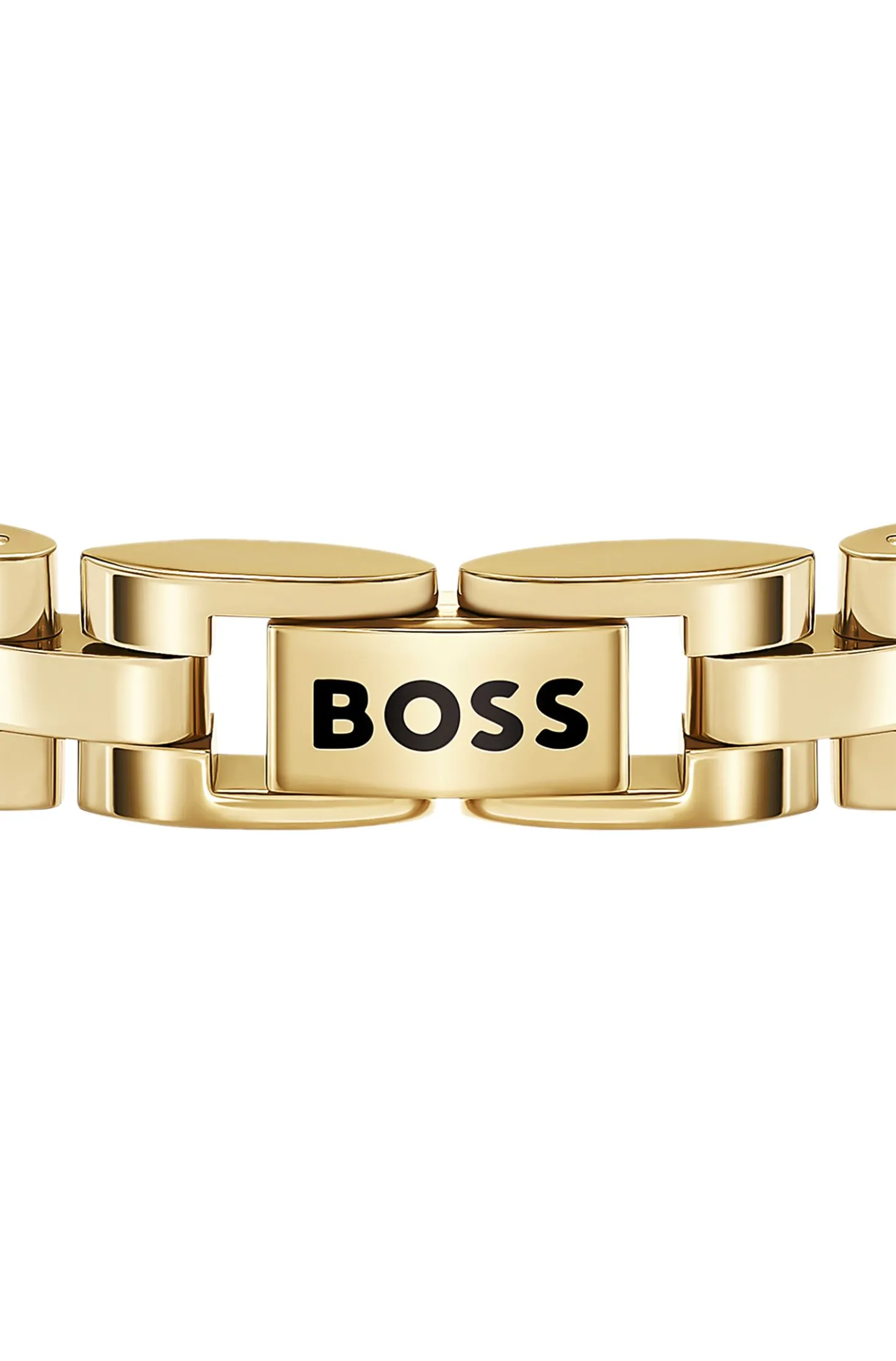 Light-yellow-gold-tone cuff with logo details
