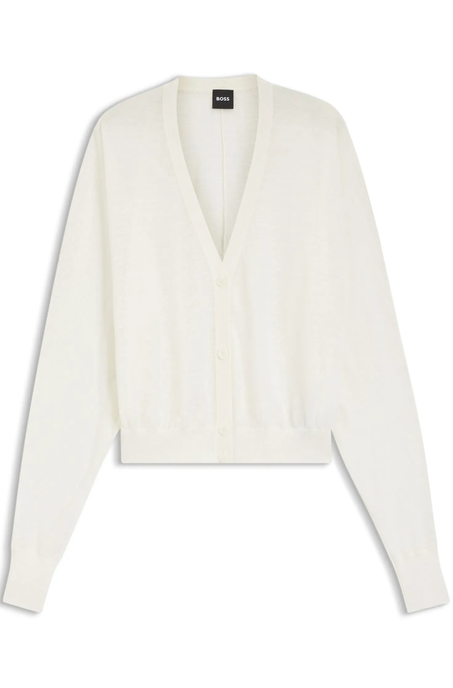 Linen-cotton cardigan with buttoned front