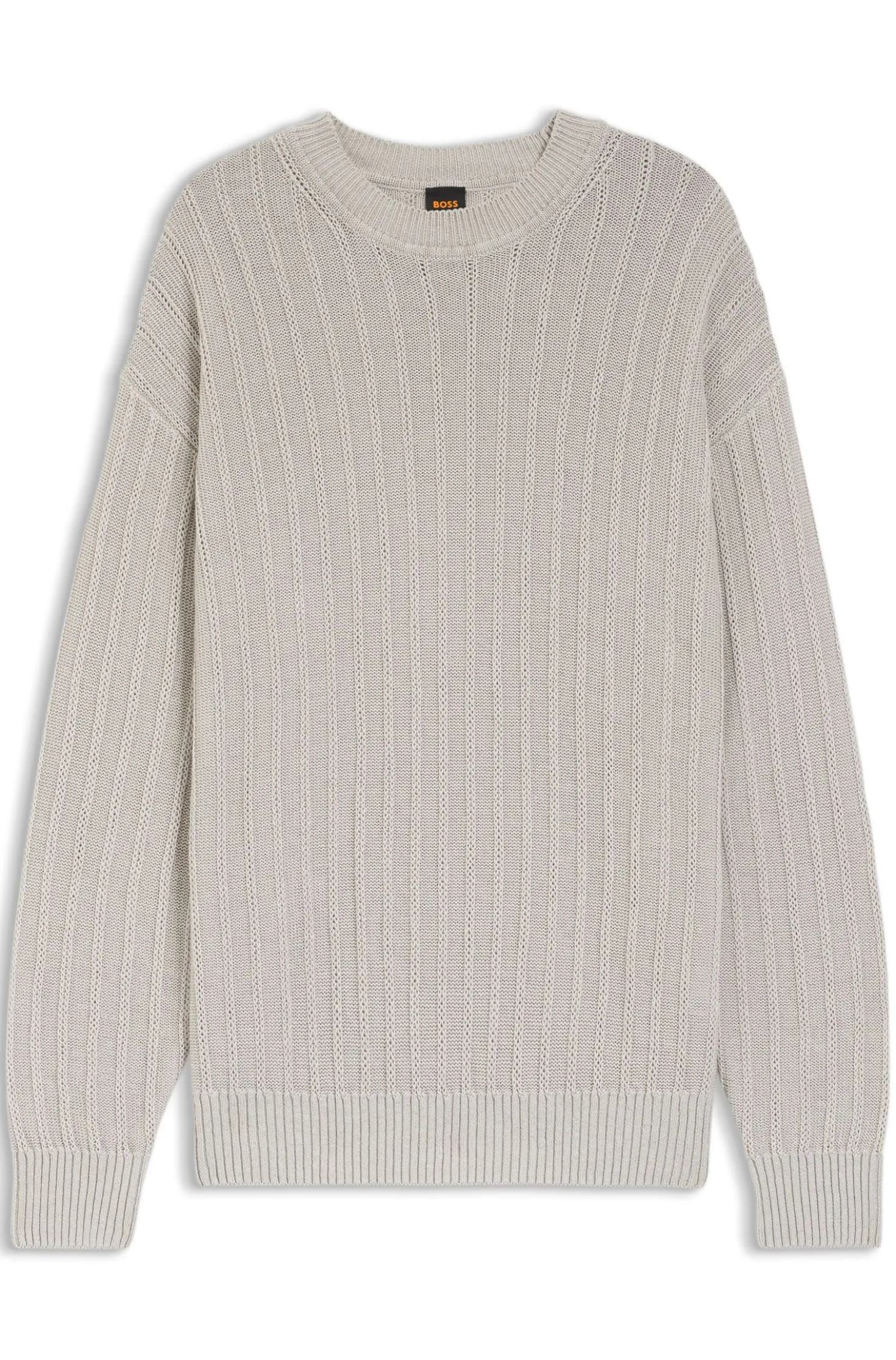 Linen-cotton sweater with knitted structure