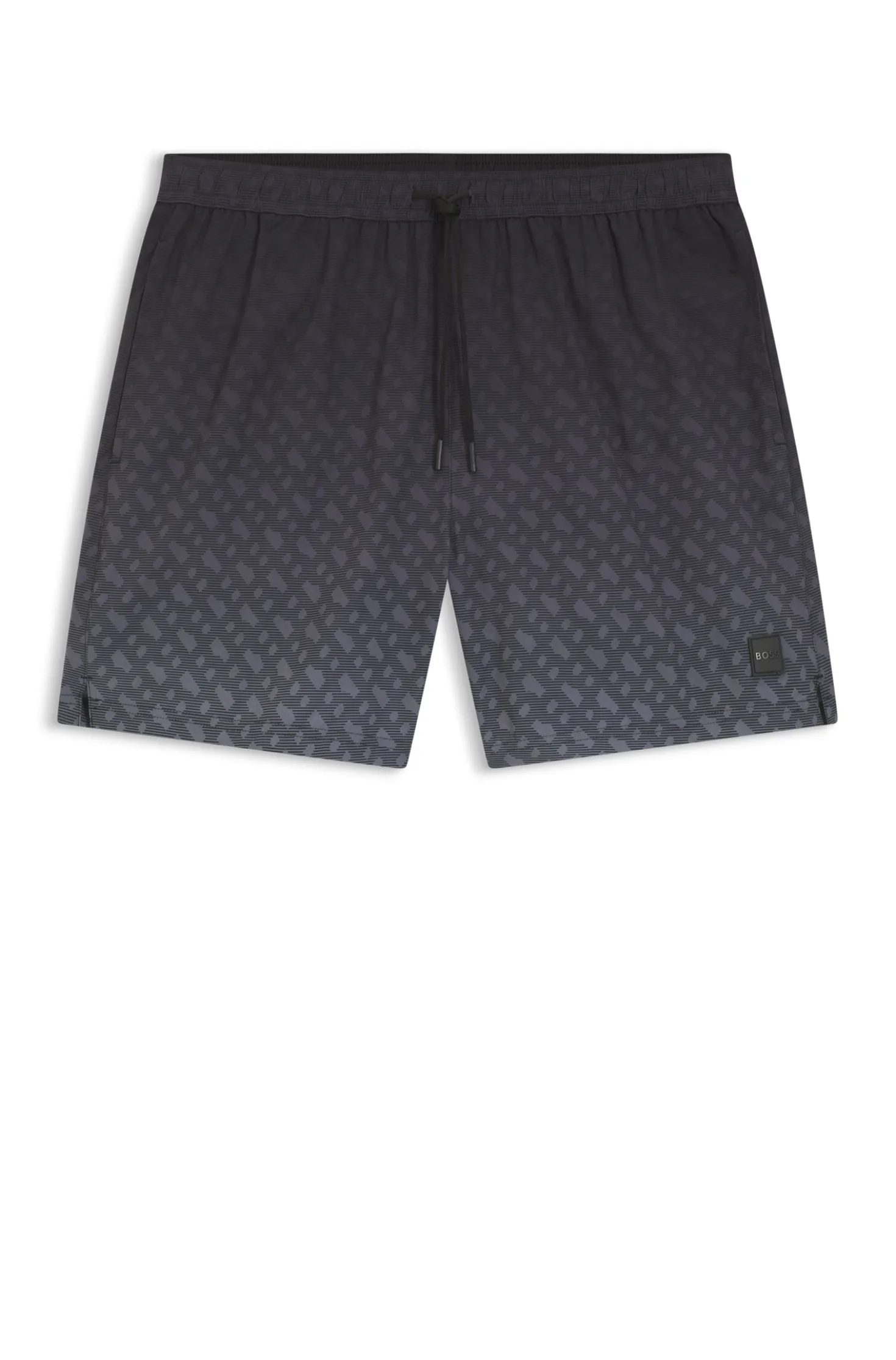 Logo-badge swim shorts with degradé monogram print