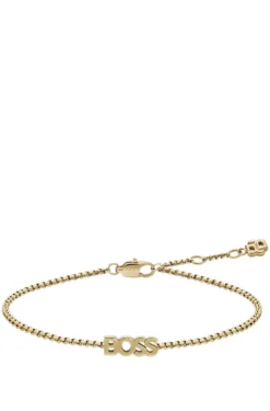 Logo bracelet in a light-yellow-gold tone