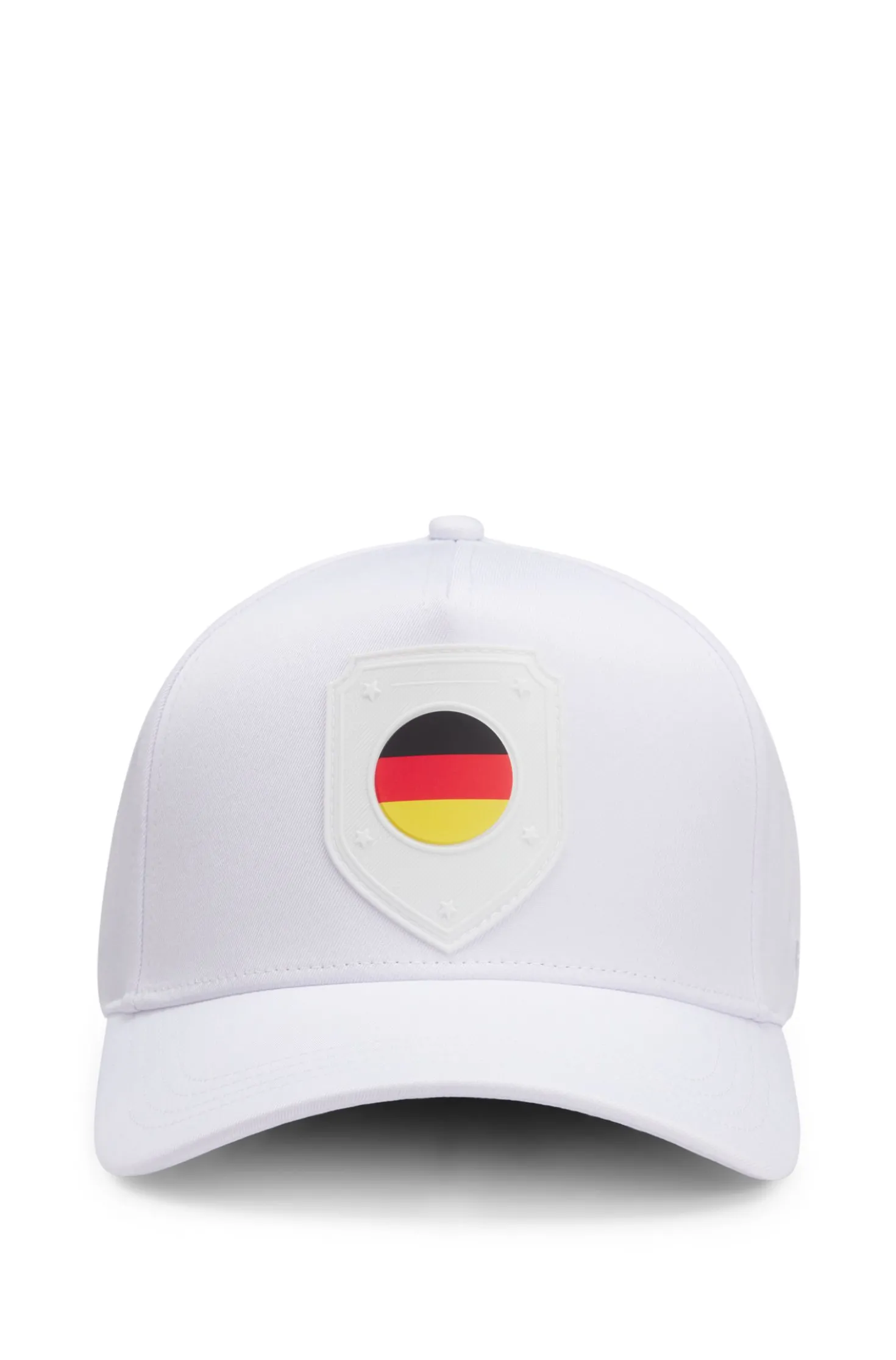 Logo cap in lustrous twill with country-flag badge