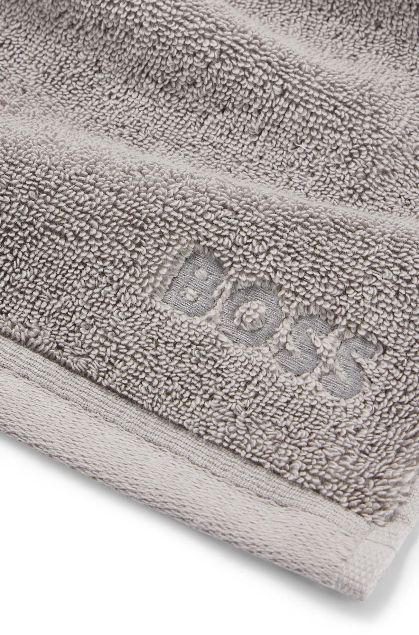 Logo-embroidered face cloth in Aegean cotton