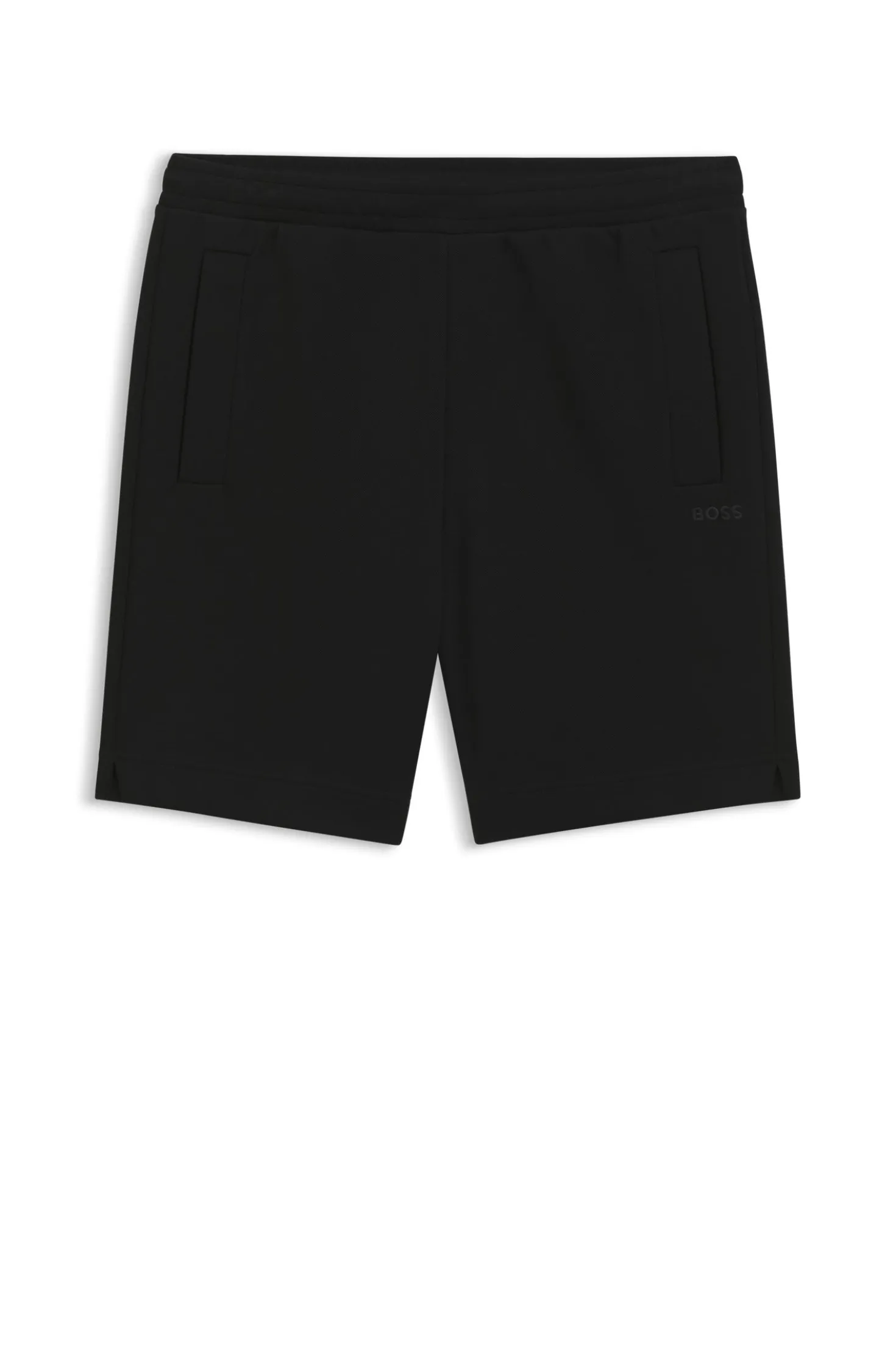 Logo-embroidered shorts in cotton-blend piqué jersey