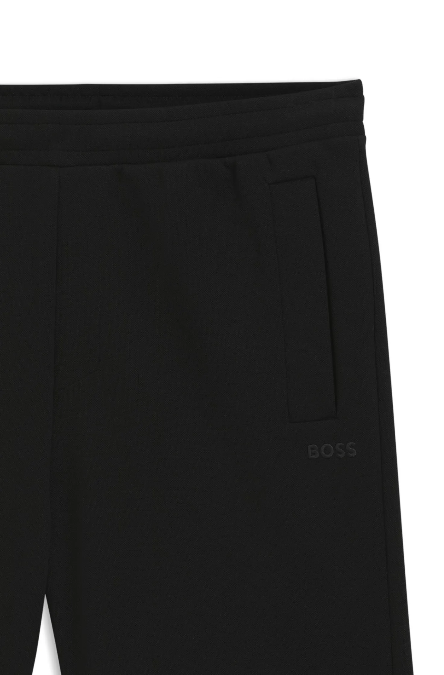 Logo-embroidered shorts in cotton-blend piqué jersey