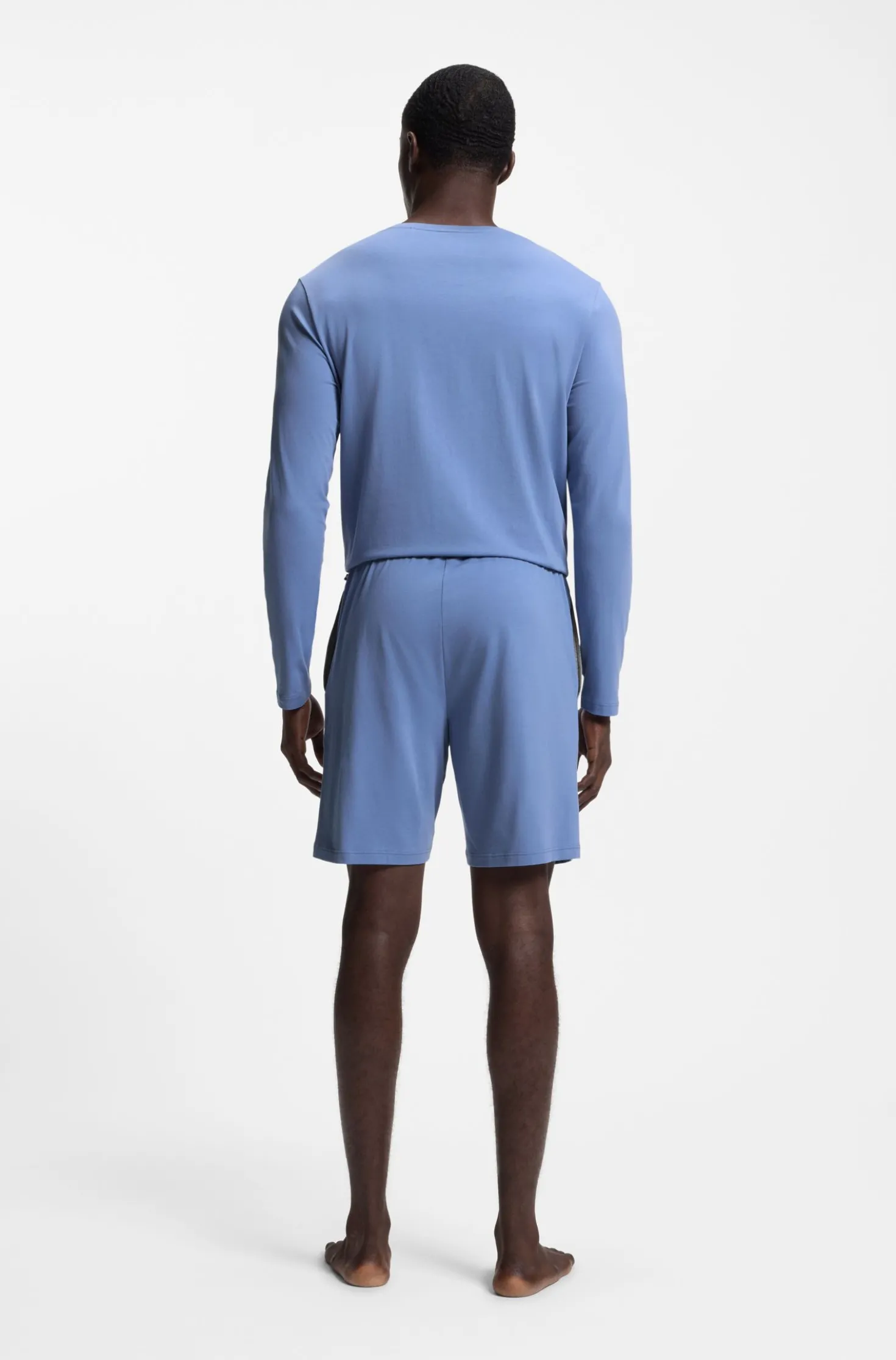 Logo-embroidered shorts in stretch cotton