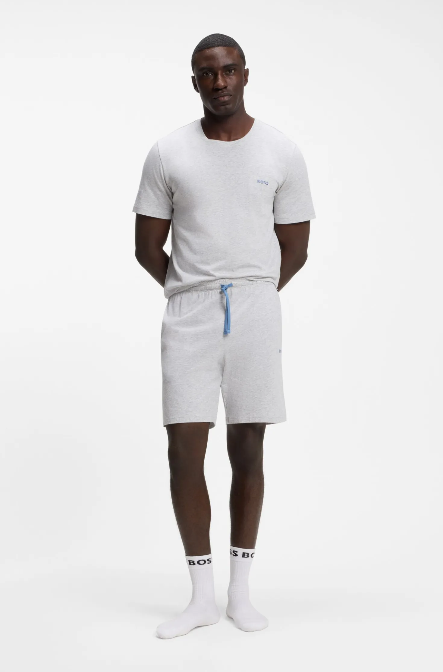 Logo-embroidered shorts in stretch cotton