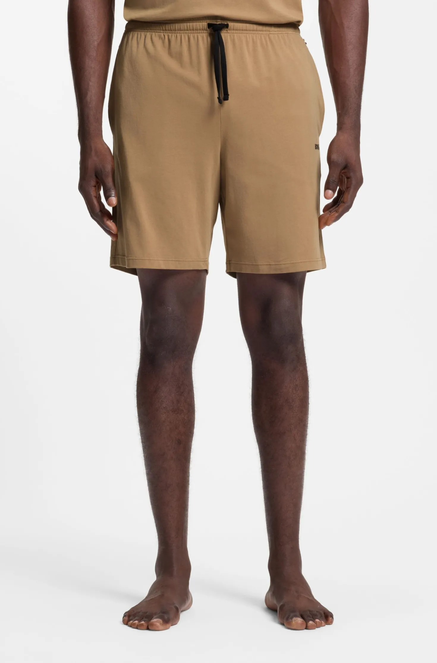Logo-embroidered shorts in stretch cotton