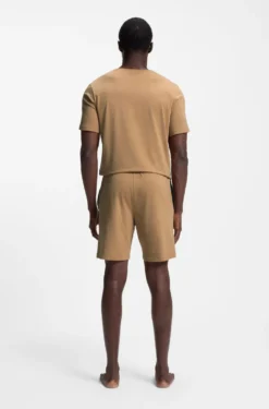 Logo-embroidered shorts in stretch cotton