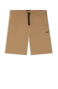 Logo-embroidered shorts in stretch cotton