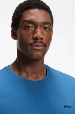Logo-embroidered T-shirt in stretch cotton