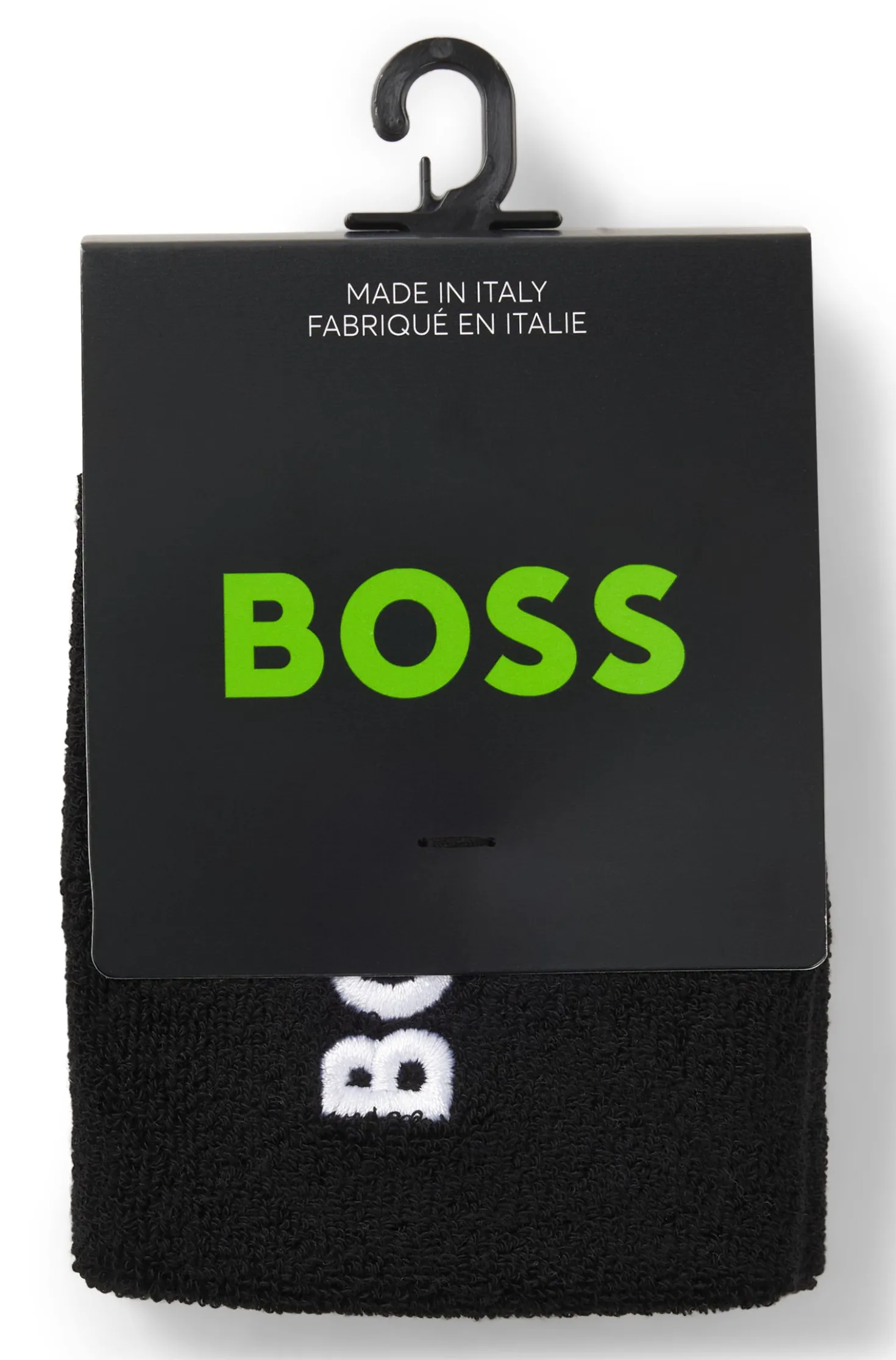 Logo-embroidered wristband pair in cotton-blend terry
