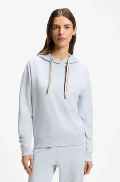 Logo hoodie with signature-stripe cords