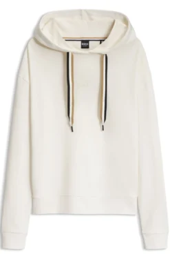 Logo hoodie with signature-stripe cords