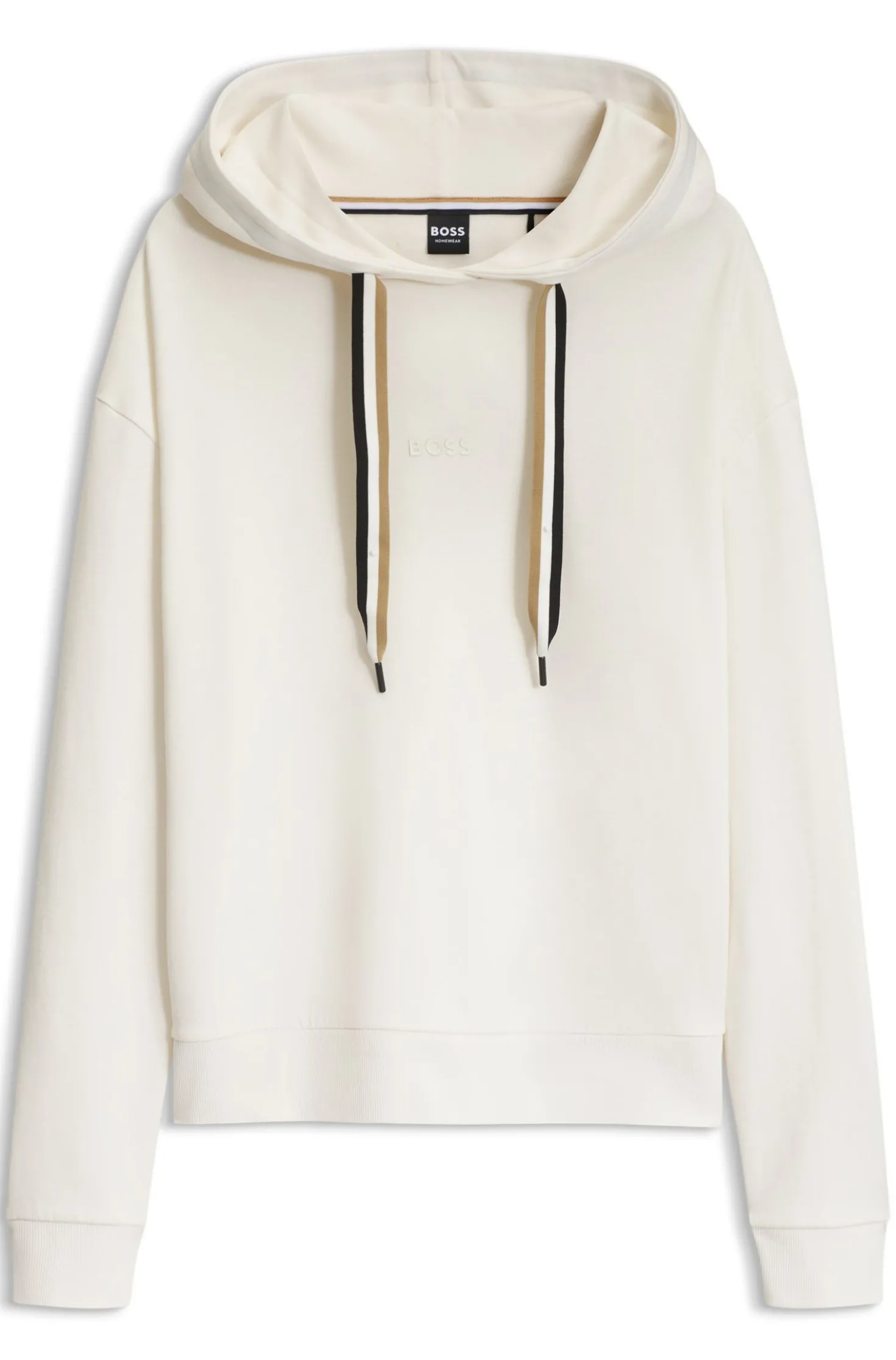 Logo hoodie with signature-stripe cords