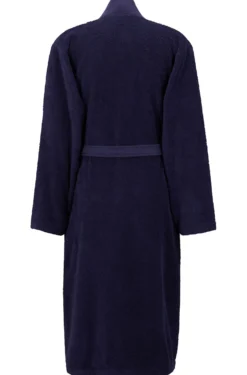 Logo-lapel dressing gown in long-fibre cotton