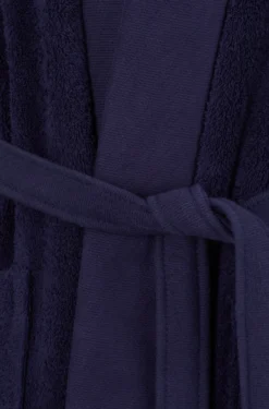 Logo-lapel dressing gown in long-fibre cotton