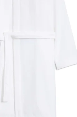 Logo-lapel dressing gown in long-fibre cotton