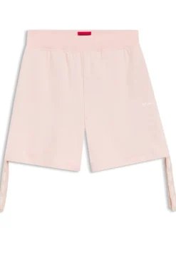 Logo-print shorts with gathered sides