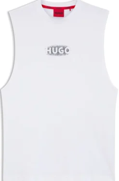 Logo-print tank top in cotton jersey