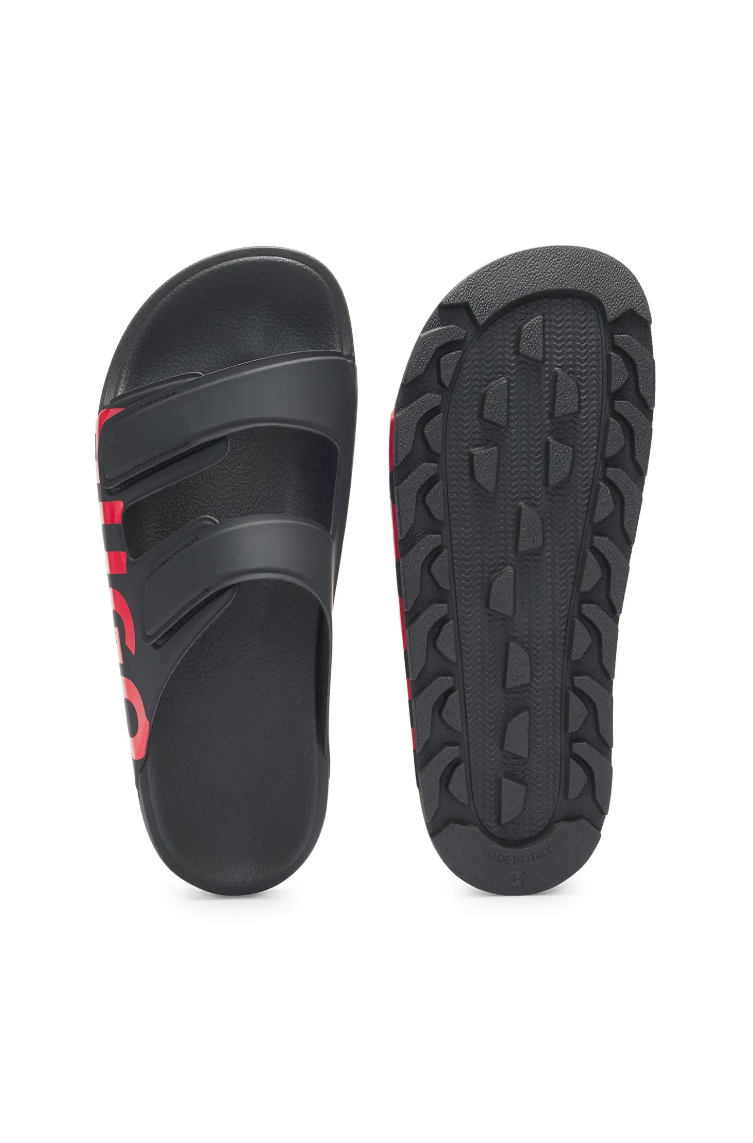 Logo sandals with double touch-closure straps