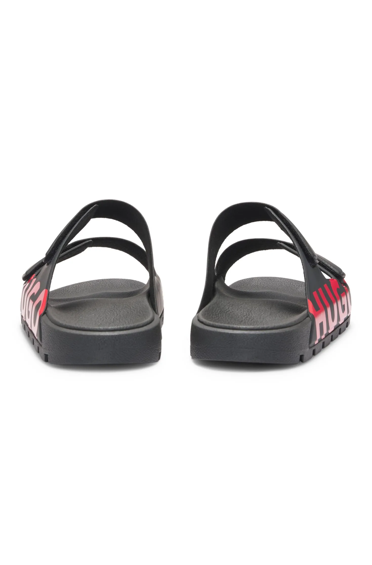 Logo sandals with double touch-closure straps