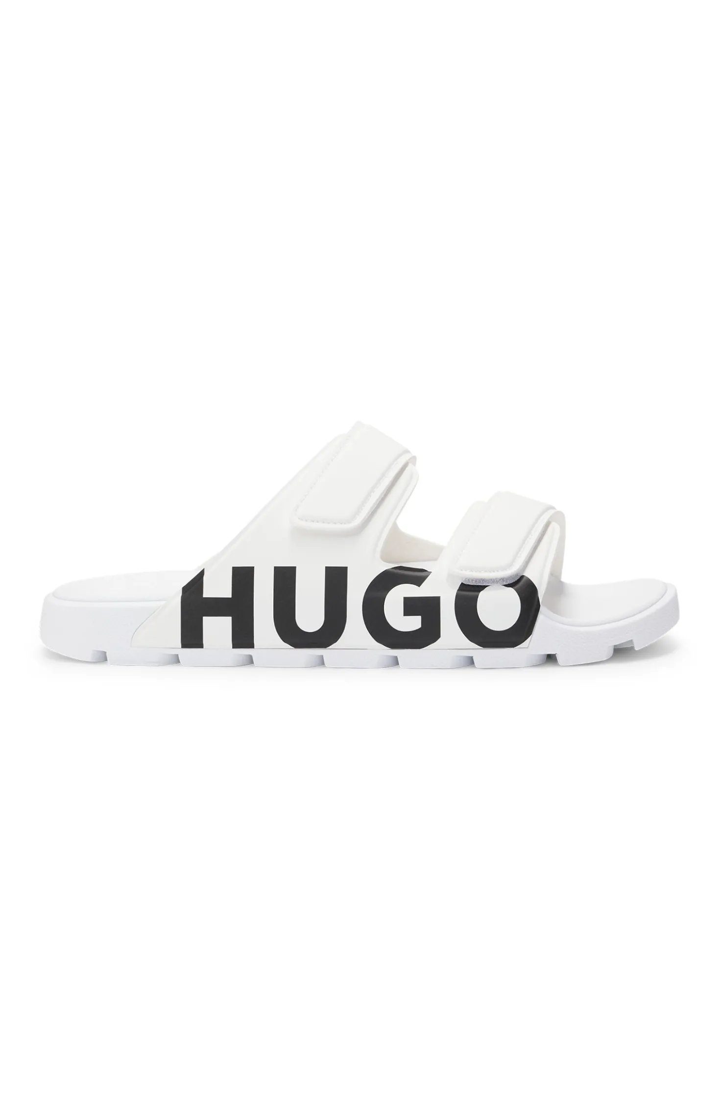 Logo sandals with double touch-closure straps