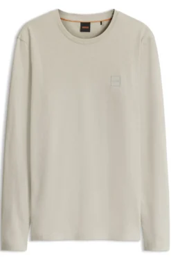 Long-sleeved T-shirt in cotton with logo patch