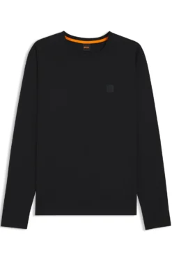 Long-sleeved T-shirt in cotton with logo patch