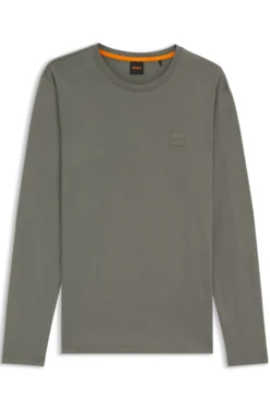 Long-sleeved T-shirt in cotton with logo patch