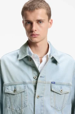 Loose-fit jacket in vintage-blue denim