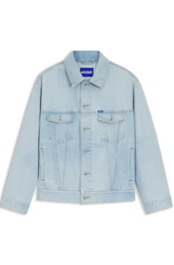 Loose-fit jacket in vintage-blue denim