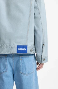 Loose-fit jacket in vintage-blue denim