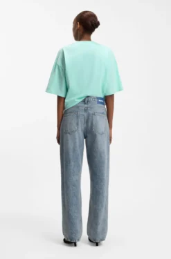 Loose-fit jeans in blue denim with exposed fly
