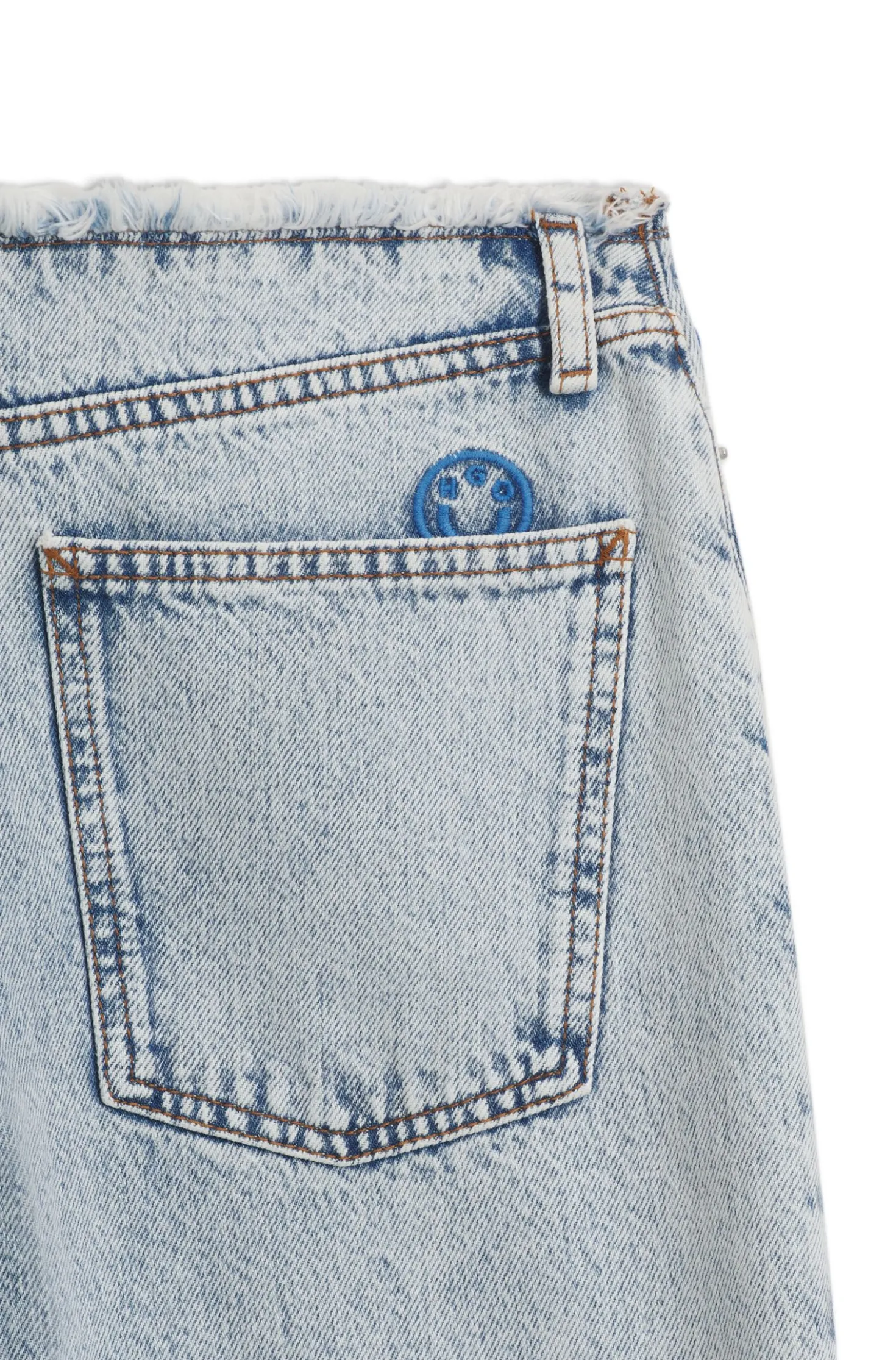 Loose-fit jeans in light-blue rigid denim