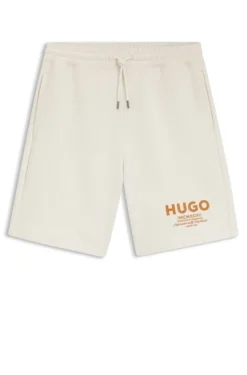 Loose-fit shorts in cotton terry with logo print