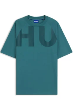 Loose-fit T-shirt in cotton jersey with wraparound logo