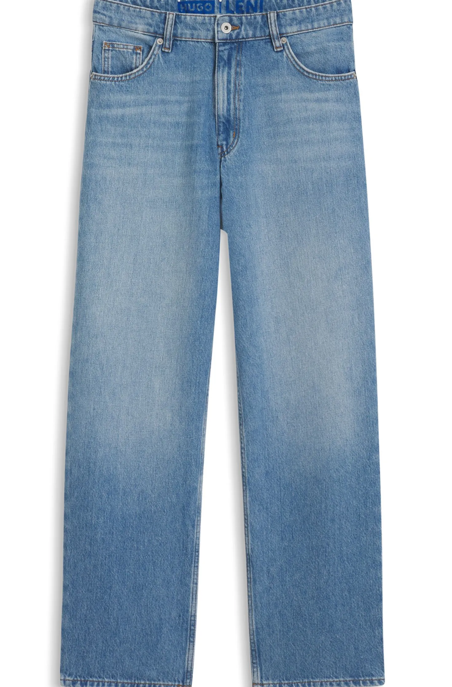 Loose-fit wide-leg jeans with charm accents