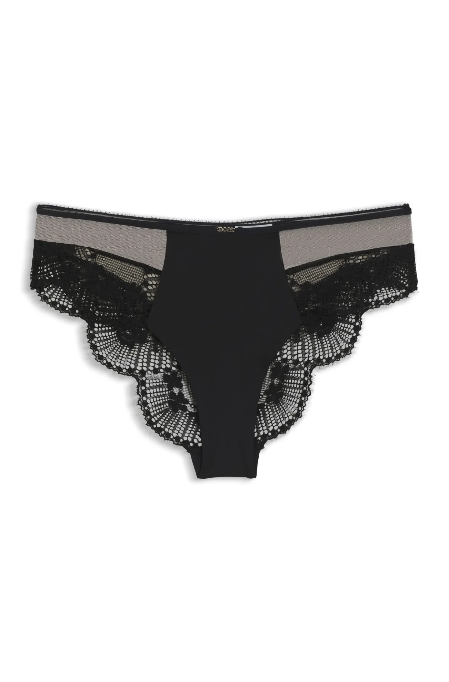 Low-rise briefs in lace and mesh