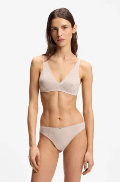 Low-rise briefs with lace and gold accents