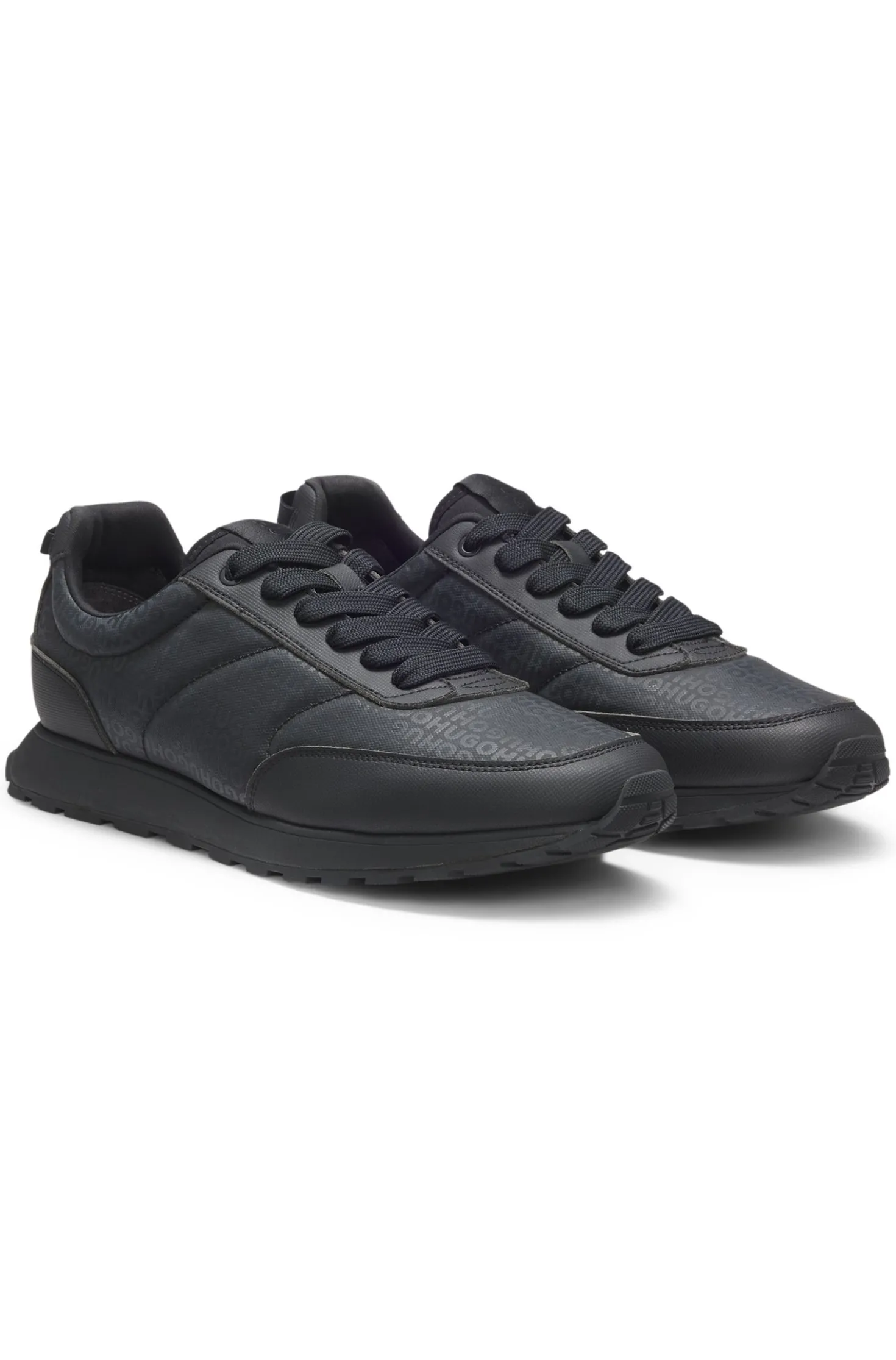 Low-top trainers with monogrammed uppers