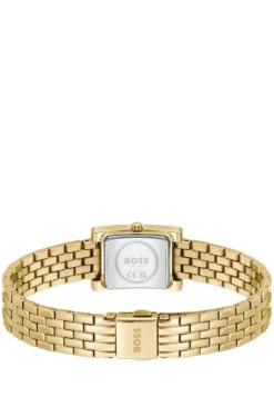 LUCY PRECIOUS Crystal-embellished gold-effect watch with white dial